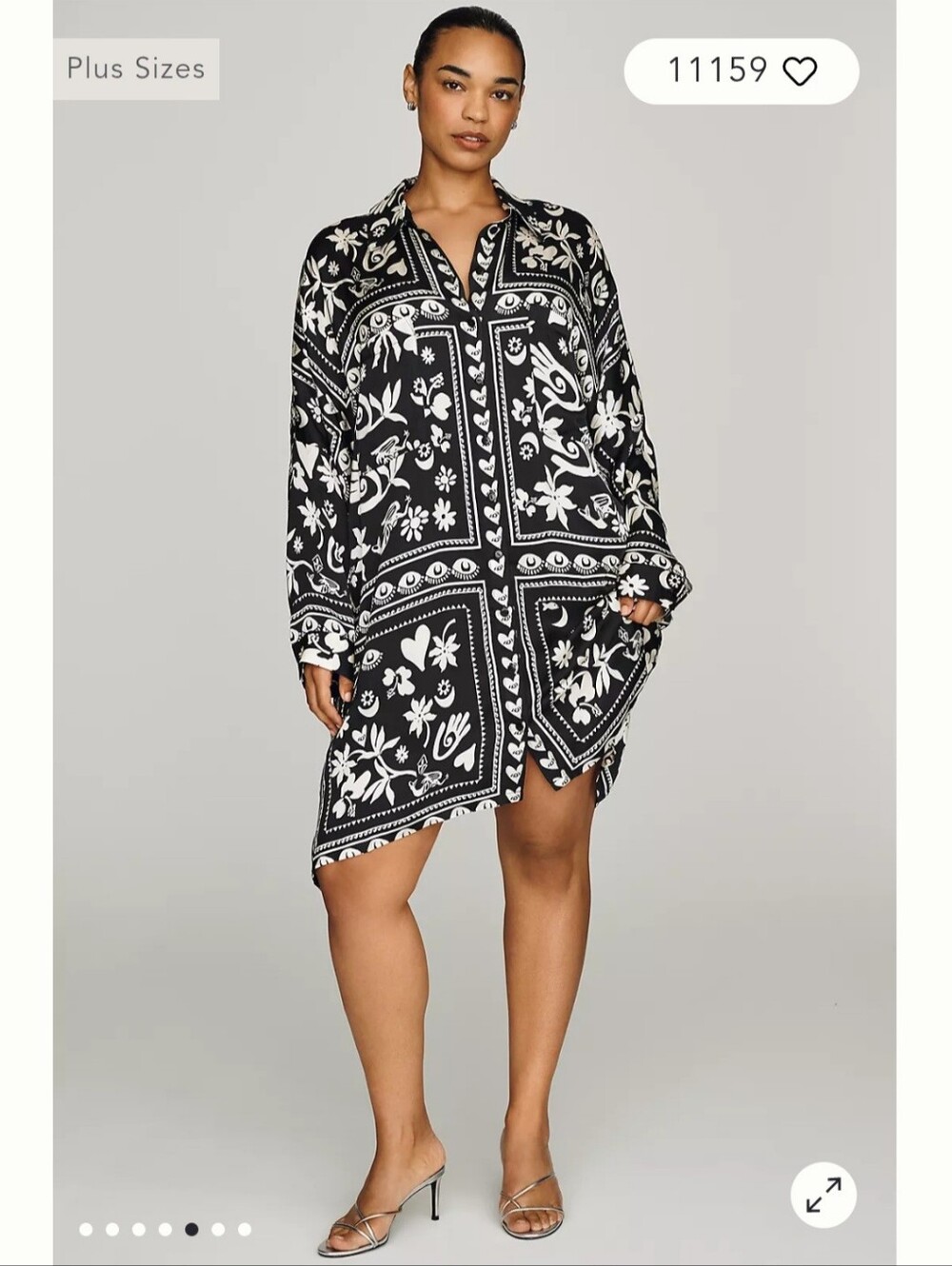 Corey Lynn Calter Long-Sleeve Printed Mini Shirtdress